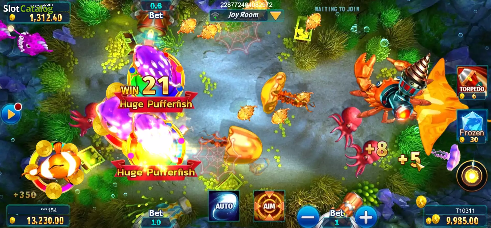 Giao diện trò chơi Happy Fishing vô cùng vui nhộn tại sảnh bắn cá ax88